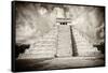 ¡Viva Mexico! B&W Collection - Chichen Itza Pyramid X-Philippe Hugonnard-Framed Stretched Canvas