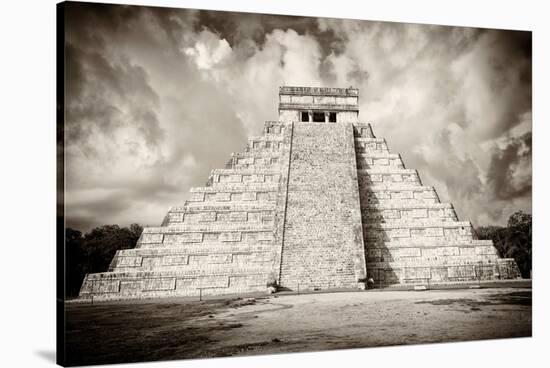 ¡Viva Mexico! B&W Collection - Chichen Itza Pyramid X-Philippe Hugonnard-Stretched Canvas