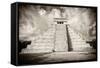 ¡Viva Mexico! B&W Collection - Chichen Itza Pyramid X-Philippe Hugonnard-Framed Stretched Canvas