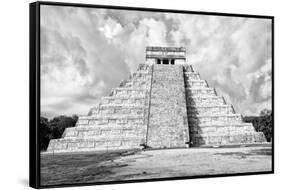 ¡Viva Mexico! B&W Collection - Chichen Itza Pyramid XI-Philippe Hugonnard-Framed Stretched Canvas