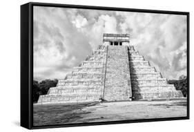 ¡Viva Mexico! B&W Collection - Chichen Itza Pyramid XI-Philippe Hugonnard-Framed Stretched Canvas