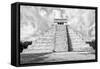 ¡Viva Mexico! B&W Collection - Chichen Itza Pyramid XI-Philippe Hugonnard-Framed Stretched Canvas