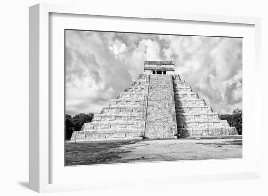 ¡Viva Mexico! B&W Collection - Chichen Itza Pyramid XI-Philippe Hugonnard-Framed Photographic Print