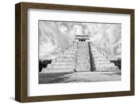 ¡Viva Mexico! B&W Collection - Chichen Itza Pyramid XI-Philippe Hugonnard-Framed Photographic Print