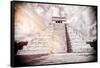 ¡Viva Mexico! B&W Collection - Chichen Itza Pyramid XII-Philippe Hugonnard-Framed Stretched Canvas