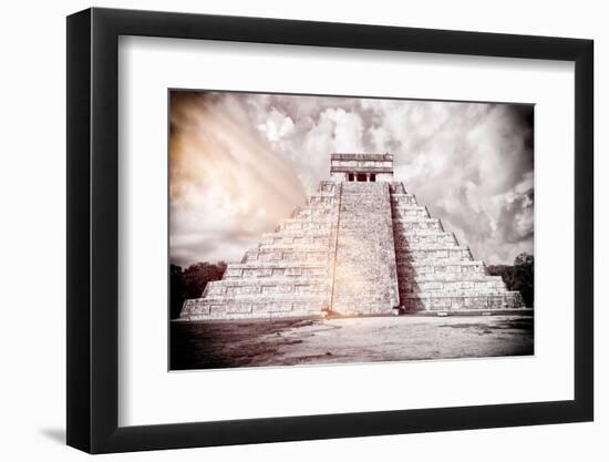 ¡Viva Mexico! B&W Collection - Chichen Itza Pyramid XII-Philippe Hugonnard-Framed Photographic Print