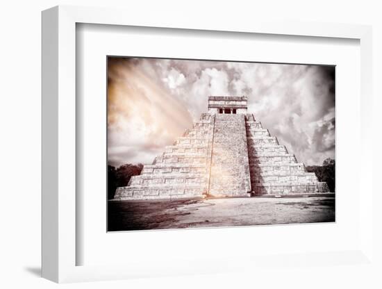 ¡Viva Mexico! B&W Collection - Chichen Itza Pyramid XII-Philippe Hugonnard-Framed Photographic Print