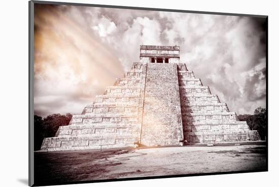 ¡Viva Mexico! B&W Collection - Chichen Itza Pyramid XII-Philippe Hugonnard-Mounted Photographic Print