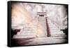 ¡Viva Mexico! B&W Collection - Chichen Itza Pyramid XII-Philippe Hugonnard-Framed Stretched Canvas