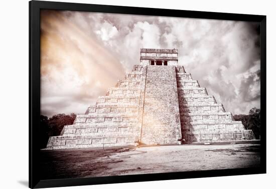 ¡Viva Mexico! B&W Collection - Chichen Itza Pyramid XII-Philippe Hugonnard-Framed Photographic Print