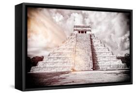 ¡Viva Mexico! B&W Collection - Chichen Itza Pyramid XII-Philippe Hugonnard-Framed Stretched Canvas