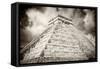 ¡Viva Mexico! B&W Collection - Chichen Itza Pyramid XIII-Philippe Hugonnard-Framed Stretched Canvas