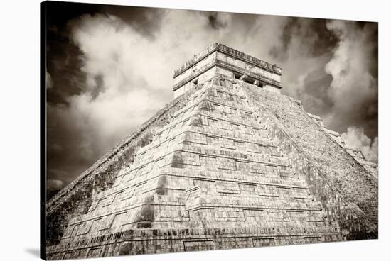 ¡Viva Mexico! B&W Collection - Chichen Itza Pyramid XIII-Philippe Hugonnard-Stretched Canvas