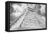 ¡Viva Mexico! B&W Collection - Chichen Itza Pyramid XIV-Philippe Hugonnard-Framed Stretched Canvas