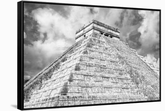 ¡Viva Mexico! B&W Collection - Chichen Itza Pyramid XIV-Philippe Hugonnard-Framed Stretched Canvas
