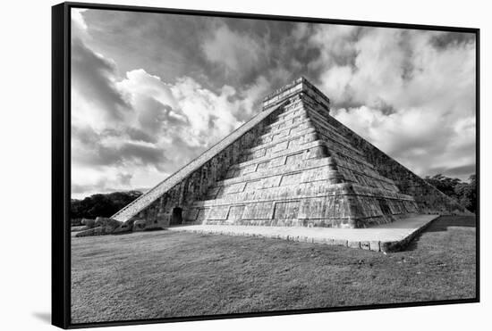 ¡Viva Mexico! B&W Collection - Chichen Itza Pyramid XIX-Philippe Hugonnard-Framed Stretched Canvas