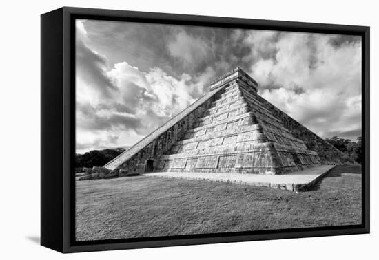 ¡Viva Mexico! B&W Collection - Chichen Itza Pyramid XIX-Philippe Hugonnard-Framed Stretched Canvas