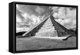 ¡Viva Mexico! B&W Collection - Chichen Itza Pyramid XIX-Philippe Hugonnard-Framed Stretched Canvas