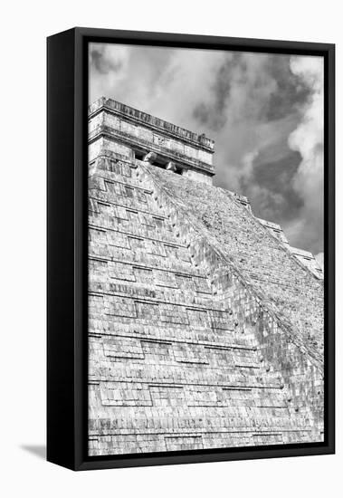 ¡Viva Mexico! B&W Collection - Chichen Itza Pyramid XVI-Philippe Hugonnard-Framed Stretched Canvas