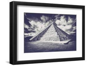 ¡Viva Mexico! B&W Collection - Chichen Itza Pyramid XVII-Philippe Hugonnard-Framed Photographic Print