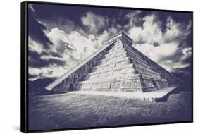 ¡Viva Mexico! B&W Collection - Chichen Itza Pyramid XVII-Philippe Hugonnard-Framed Stretched Canvas