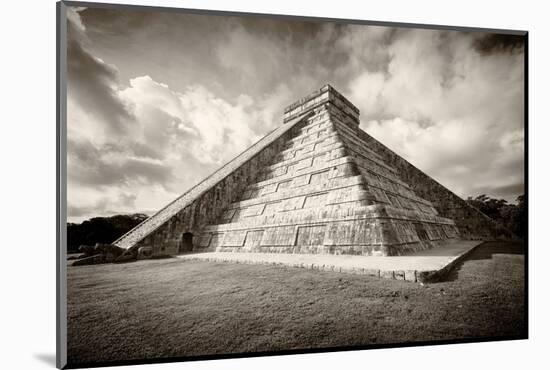 ¡Viva Mexico! B&W Collection - Chichen Itza Pyramid XVIII-Philippe Hugonnard-Mounted Photographic Print