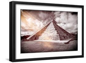 ¡Viva Mexico! B&W Collection - Chichen Itza Pyramid XX-Philippe Hugonnard-Framed Photographic Print