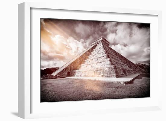 ¡Viva Mexico! B&W Collection - Chichen Itza Pyramid XX-Philippe Hugonnard-Framed Photographic Print