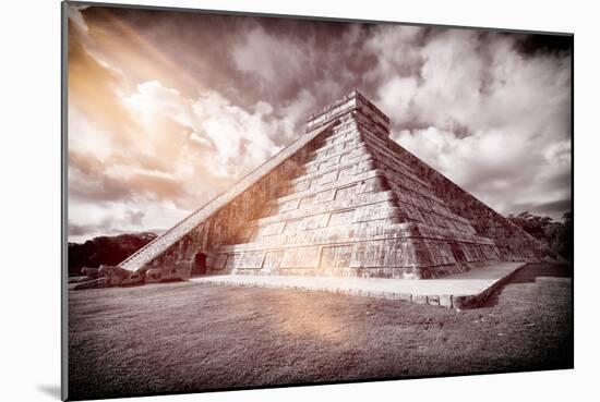 ¡Viva Mexico! B&W Collection - Chichen Itza Pyramid XX-Philippe Hugonnard-Mounted Photographic Print