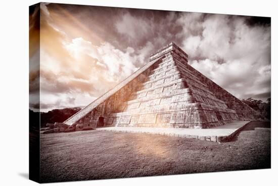 ¡Viva Mexico! B&W Collection - Chichen Itza Pyramid XX-Philippe Hugonnard-Stretched Canvas