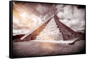 ¡Viva Mexico! B&W Collection - Chichen Itza Pyramid XX-Philippe Hugonnard-Framed Stretched Canvas
