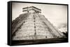 ¡Viva Mexico! B&W Collection - Chichen Itza Pyramid XXI-Philippe Hugonnard-Framed Stretched Canvas