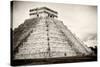 ¡Viva Mexico! B&W Collection - Chichen Itza Pyramid XXI-Philippe Hugonnard-Stretched Canvas