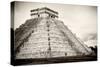 ¡Viva Mexico! B&W Collection - Chichen Itza Pyramid XXI-Philippe Hugonnard-Stretched Canvas