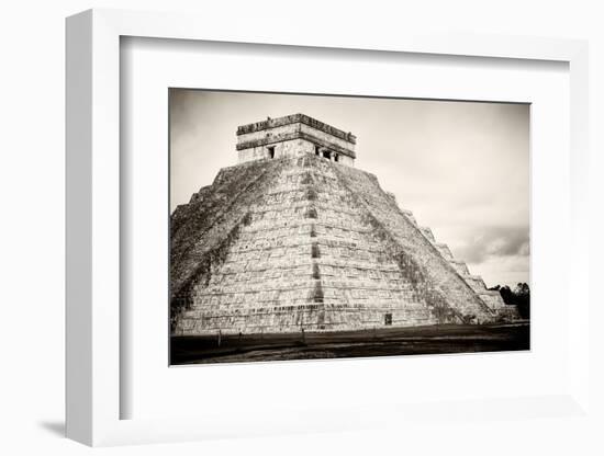 ¡Viva Mexico! B&W Collection - Chichen Itza Pyramid XXI-Philippe Hugonnard-Framed Photographic Print