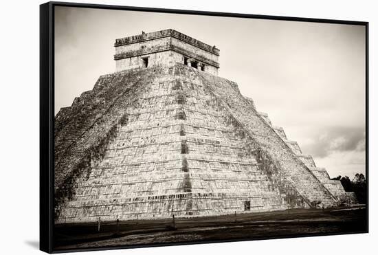 ¡Viva Mexico! B&W Collection - Chichen Itza Pyramid XXI-Philippe Hugonnard-Framed Stretched Canvas