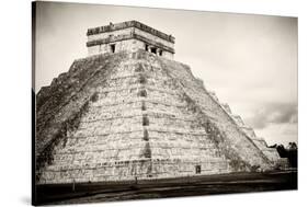 ¡Viva Mexico! B&W Collection - Chichen Itza Pyramid XXI-Philippe Hugonnard-Stretched Canvas