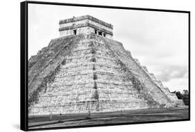 ¡Viva Mexico! B&W Collection - Chichen Itza Pyramid XXII-Philippe Hugonnard-Framed Stretched Canvas