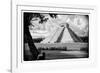 ¡Viva Mexico! B&W Collection - Chichen Itza Pyramid-Philippe Hugonnard-Framed Photographic Print