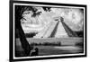 ¡Viva Mexico! B&W Collection - Chichen Itza Pyramid-Philippe Hugonnard-Framed Photographic Print