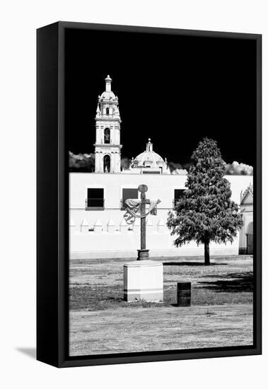 ¡Viva Mexico! B&W Collection - Courtyard of a Church in Puebla II-Philippe Hugonnard-Framed Stretched Canvas