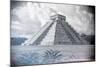 ¡Viva Mexico! B&W Collection - El Castillo Pyramid - Chichen Itza-Philippe Hugonnard-Mounted Photographic Print