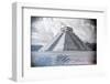 ¡Viva Mexico! B&W Collection - El Castillo Pyramid - Chichen Itza-Philippe Hugonnard-Framed Photographic Print