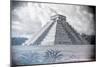 ¡Viva Mexico! B&W Collection - El Castillo Pyramid - Chichen Itza-Philippe Hugonnard-Mounted Photographic Print