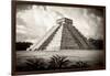 ¡Viva Mexico! B&W Collection - El Castillo Pyramid I - Chichen Itza-Philippe Hugonnard-Framed Photographic Print