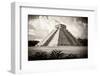 ¡Viva Mexico! B&W Collection - El Castillo Pyramid I - Chichen Itza-Philippe Hugonnard-Framed Photographic Print