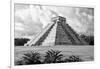 ¡Viva Mexico! B&W Collection - El Castillo Pyramid II - Chichen Itza-Philippe Hugonnard-Framed Photographic Print