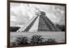 ¡Viva Mexico! B&W Collection - El Castillo Pyramid II - Chichen Itza-Philippe Hugonnard-Framed Photographic Print