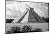 ¡Viva Mexico! B&W Collection - El Castillo Pyramid II - Chichen Itza-Philippe Hugonnard-Mounted Photographic Print