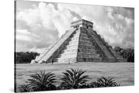 ¡Viva Mexico! B&W Collection - El Castillo Pyramid II - Chichen Itza-Philippe Hugonnard-Stretched Canvas